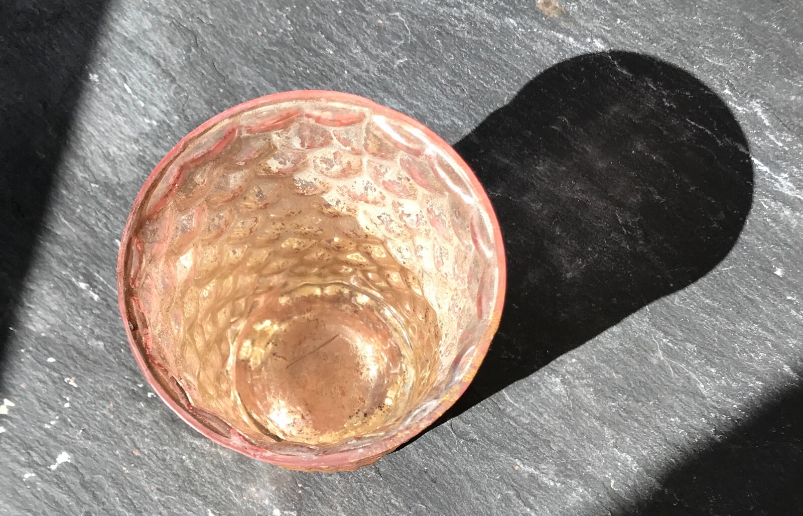 Mercury Glass Pink Gold Honeycomb Tea Light Vase Set (6) Wedding Party NEW