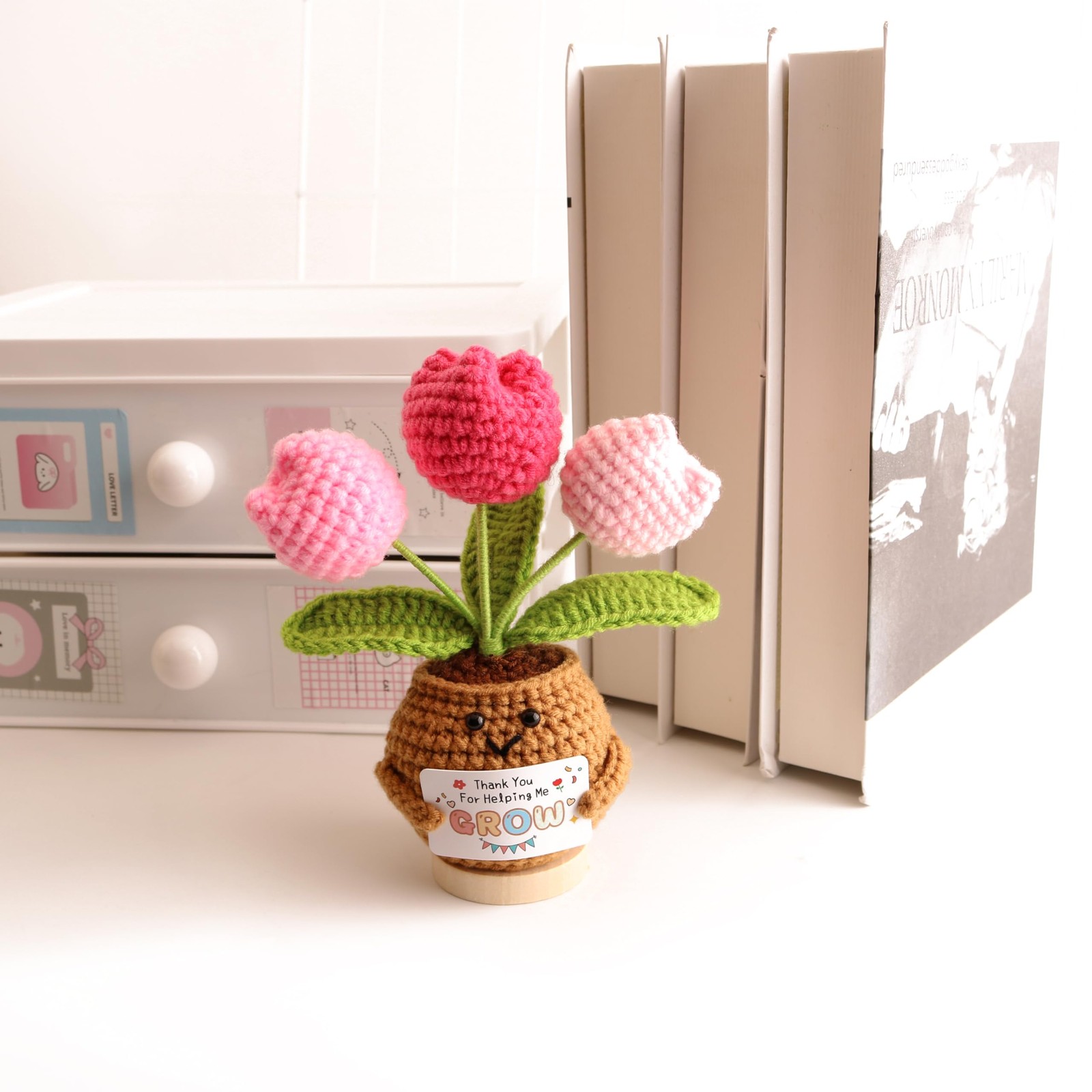 Artificial Tulip Potted Plants and Inspirational Card Artificial Flowers are …