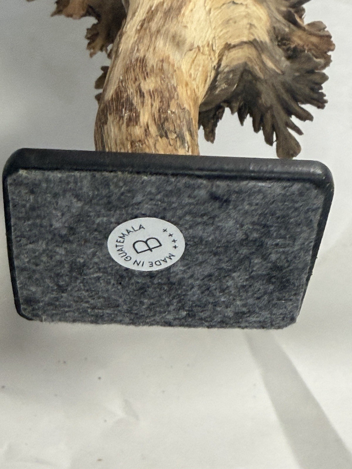 Rare Guatemala Wooden Tree Flower / Tree Ear on Iron Stand.