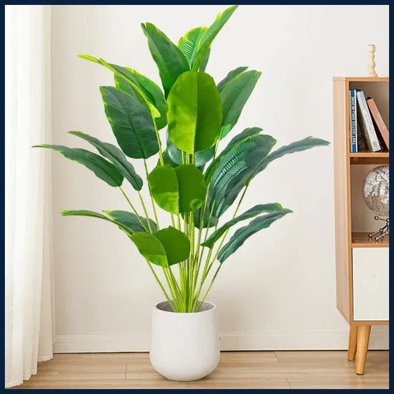 Artificial Palm Tree Large Fake Banana Plant Real Touch Leaves Home Garden Decor