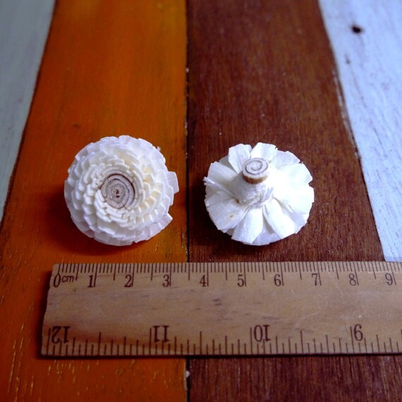 50 Zinnia Balsa Sola Wood Flower Diffuser Flowers 3 cm Dia. For Decorate Craft
