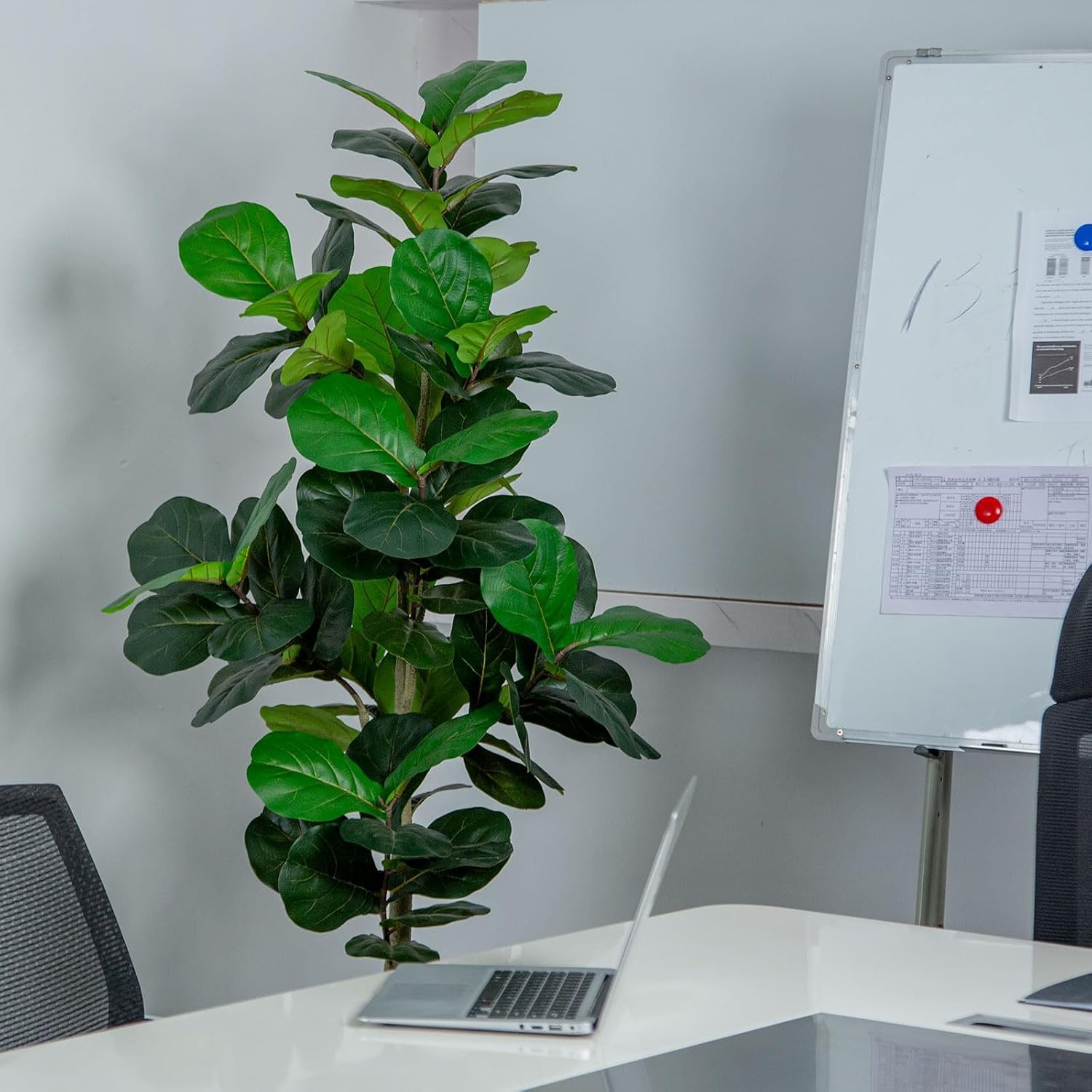 5FT Artificial Fiddle Leaf Fig Tree w/ White Planter Indoor Outdoor