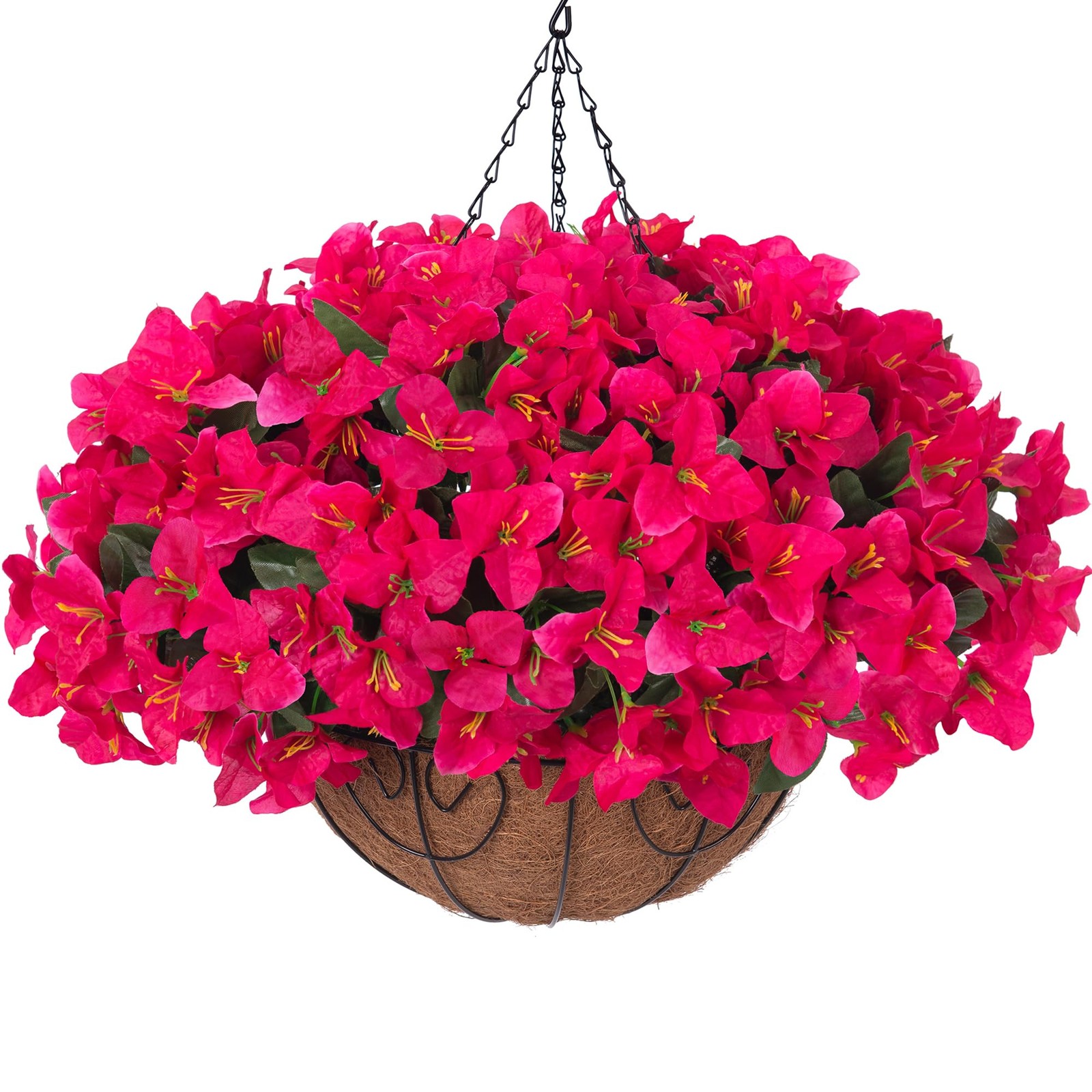 Artificial Fake Hanging Flowers Plants Basket for Outdoors Spring Summer Deco…