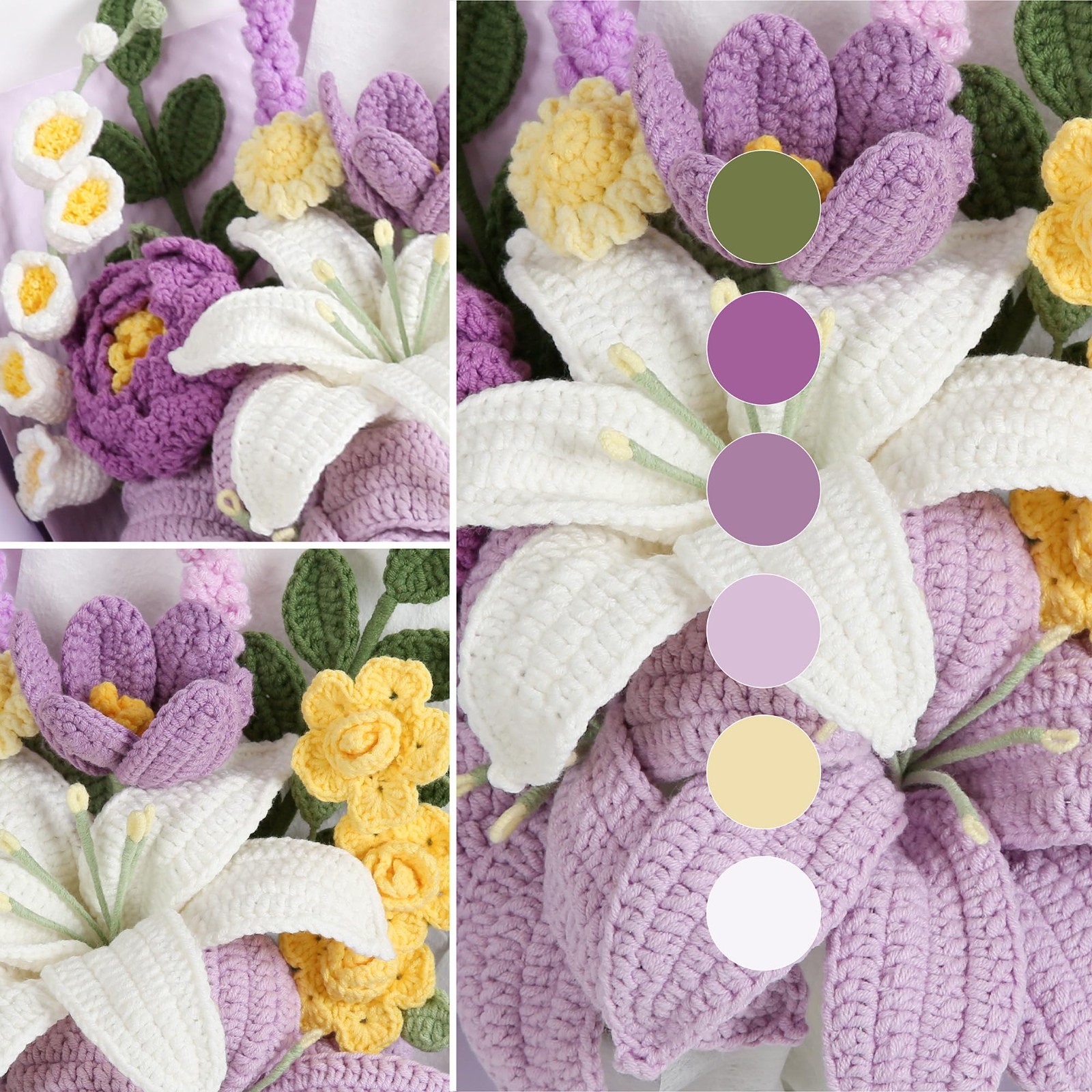 Handmade Crochet Flower Bouquet – Premium Faux Flowers for Home Decor, Gifts & E