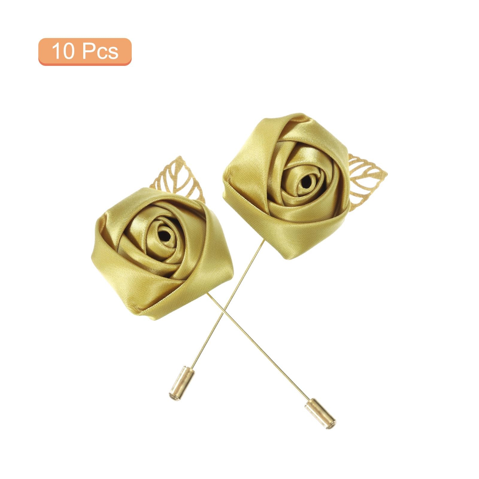 10 Pcs Groom Boutonnieres Rose Boutonnieres Pins 2×3.5 for Men Wedding Ceremo…