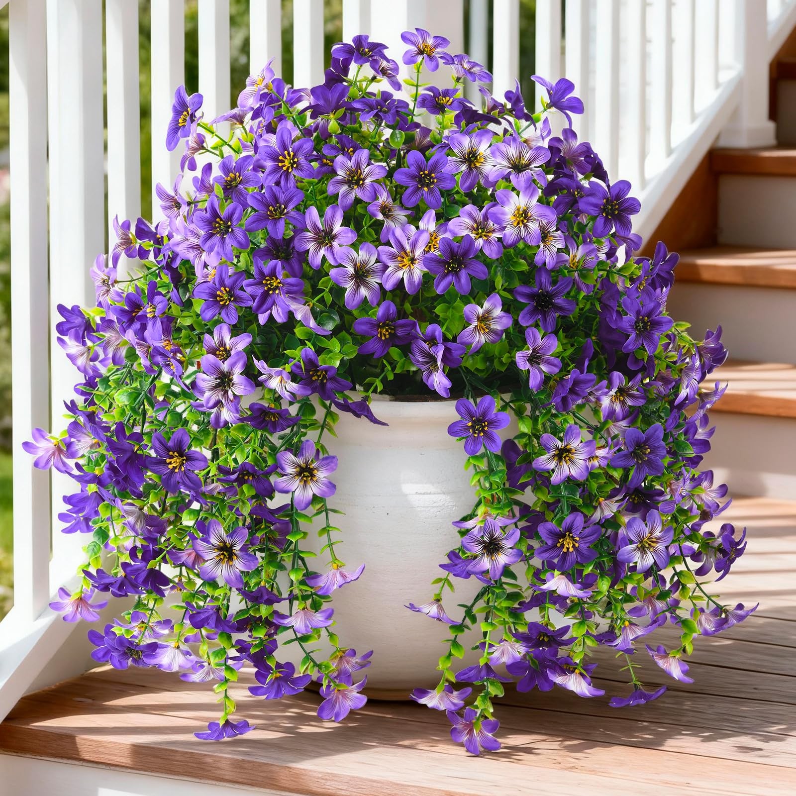 Artificial Flowers for Outdoor Faux Hanging Plants Spring Outside Decor