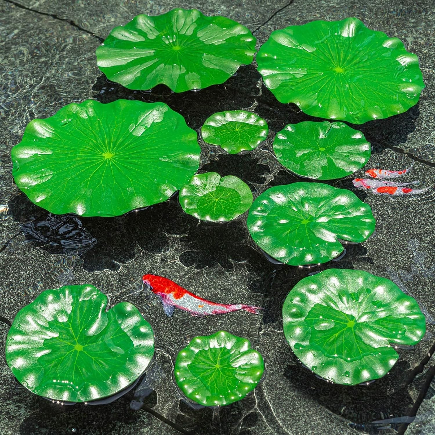 20 Pieces Realistic Lily Pads Leaves, Artificial Floating Foam Lotus Leaves, …