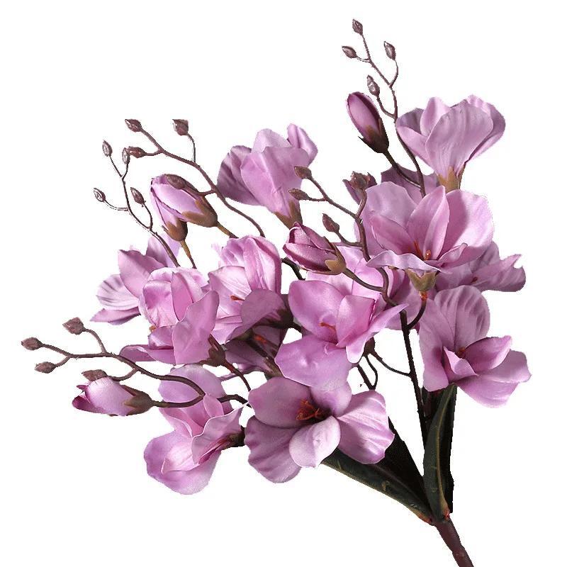 High Quality 5 Forks 20 Head Artificial Magnolia Flower for Home Living Room Tab