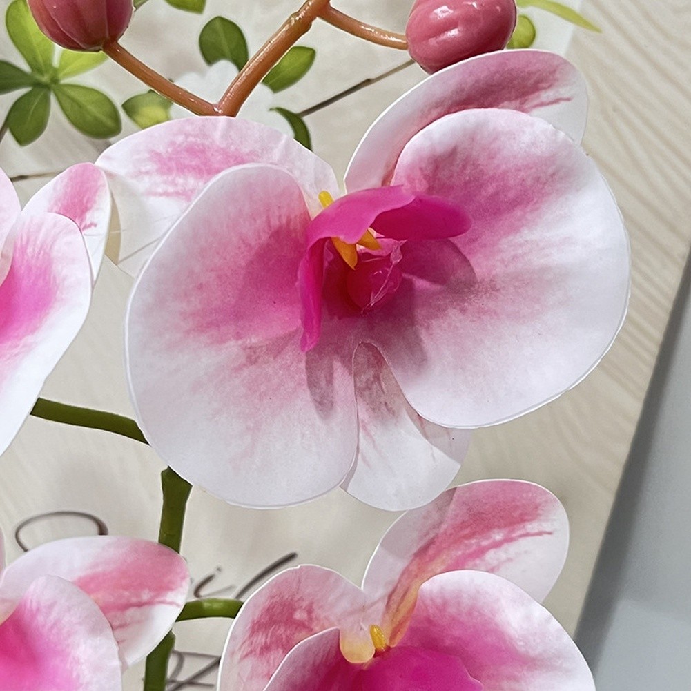 Artificial Phalaenopsis Orchid Potted Plant 12in White Purple Pink Orange