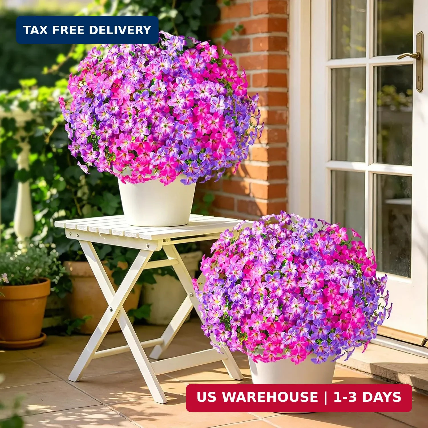MARTINE MALL 12 Bundles Look Real Artificial Flowers for Outdoors, Realistic Fak