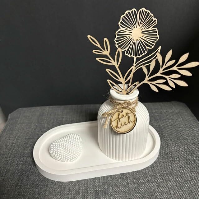 Wood Birth Flower, Wooden Wildflowers, Wood Flower Stems, Wooden Flower