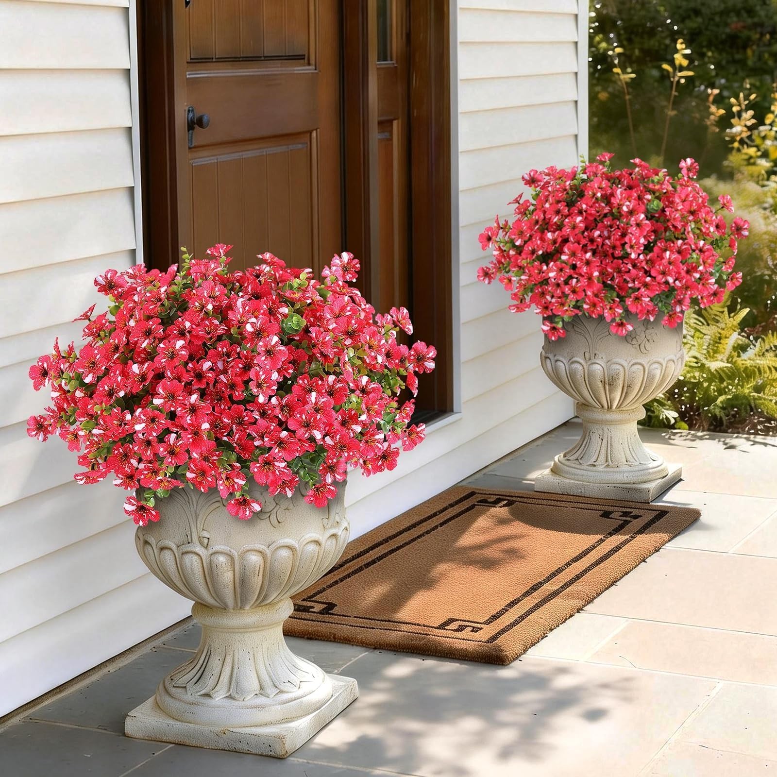 12 Bundles Artificial Morning Glory & Eucalyptus for Outdoor, Realistic Fake …