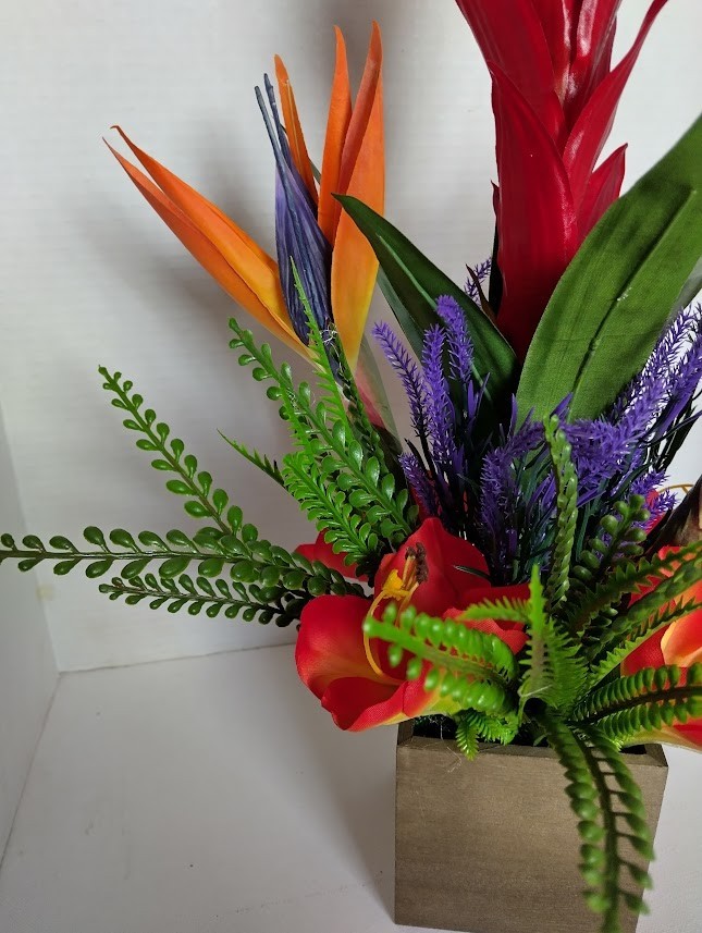 Artificial tropical floral arrangement