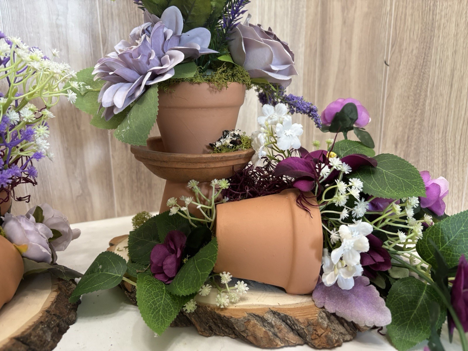 Wedding Shower Shades Of Purple Silk Flower Arrangements Box 2