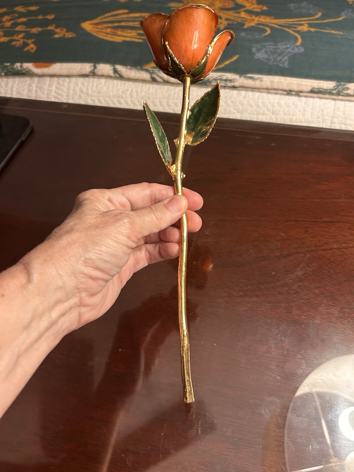Lacquered 24k Gold Dipped Rose Pink