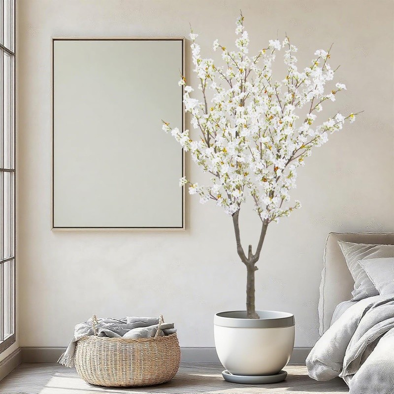 6ft Faux Silk Cherry Blossom Tree Realistic Adjustable Office Home Decor New