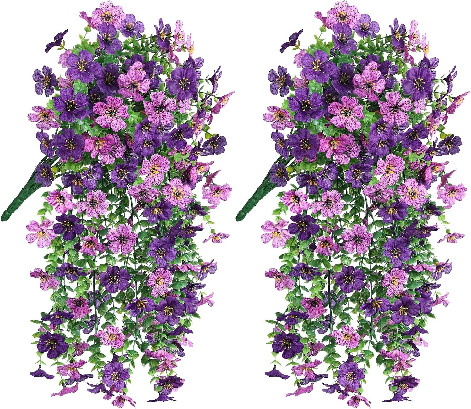 Vivid 2Pcs Purple Daisy Flowers – Low Maintenance Decor for -Round Beauty
