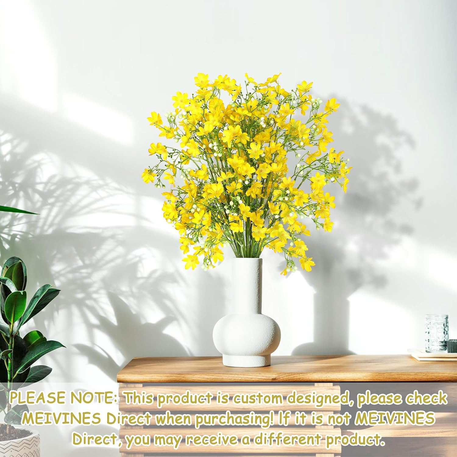 Artificial Flowers 8PCS Silk Flowers with Long Stems, Fake Flowers Bulk Fake Bab