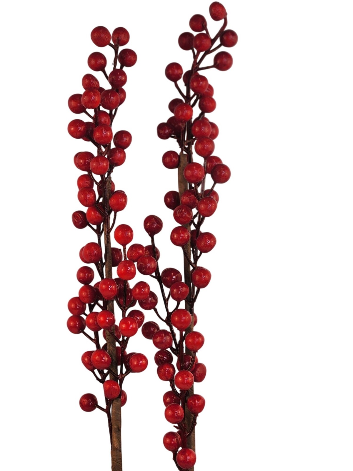 Red Berry Stems Artificial Christmas Picks, Holiday Floral Branches, Festive Wre