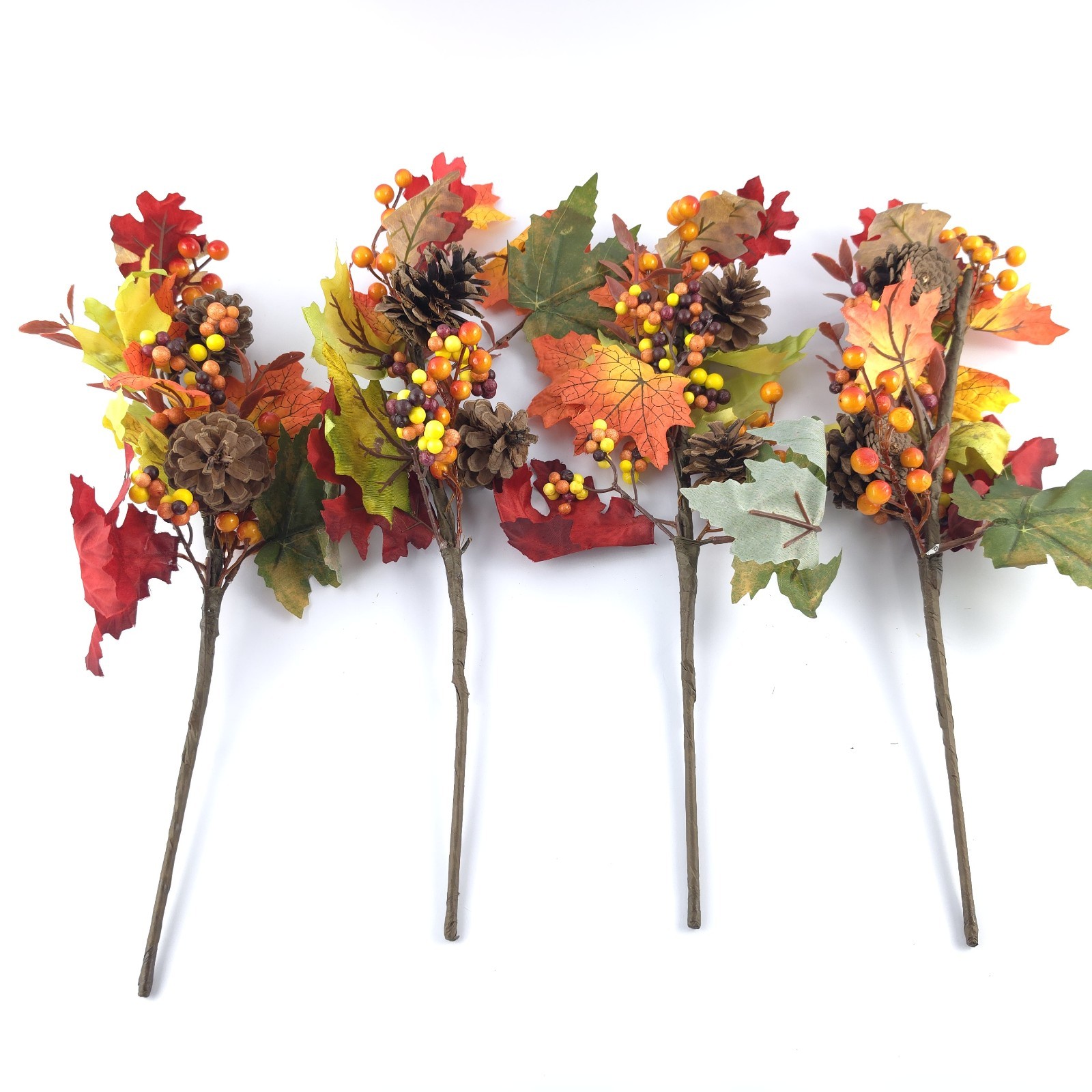 Set of 4 Harvest Leaf and Berry Picks by Valerie Home Floral Decor