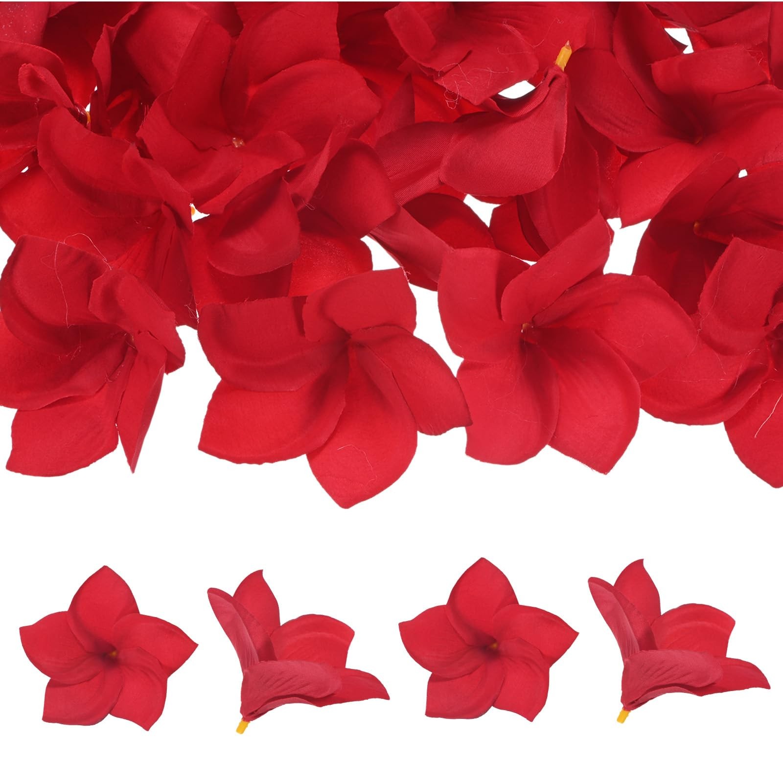 30-Pack Artificial Plumeria Flowers, Fake Silk Heads Flower Hawaiian Plumeria…