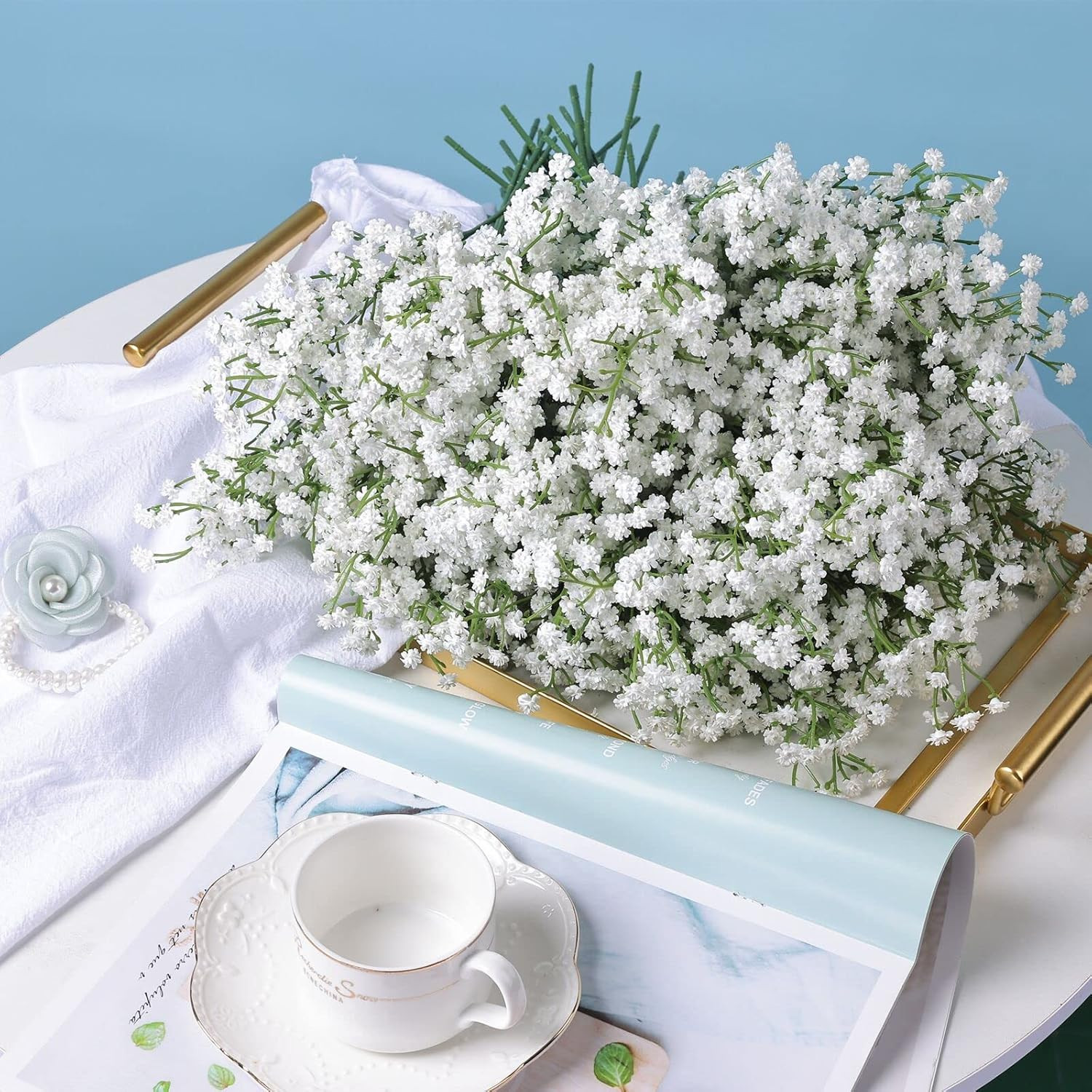 30 Pcs Artificial Baby’s Breath Flowers for Wedding & Home Decor