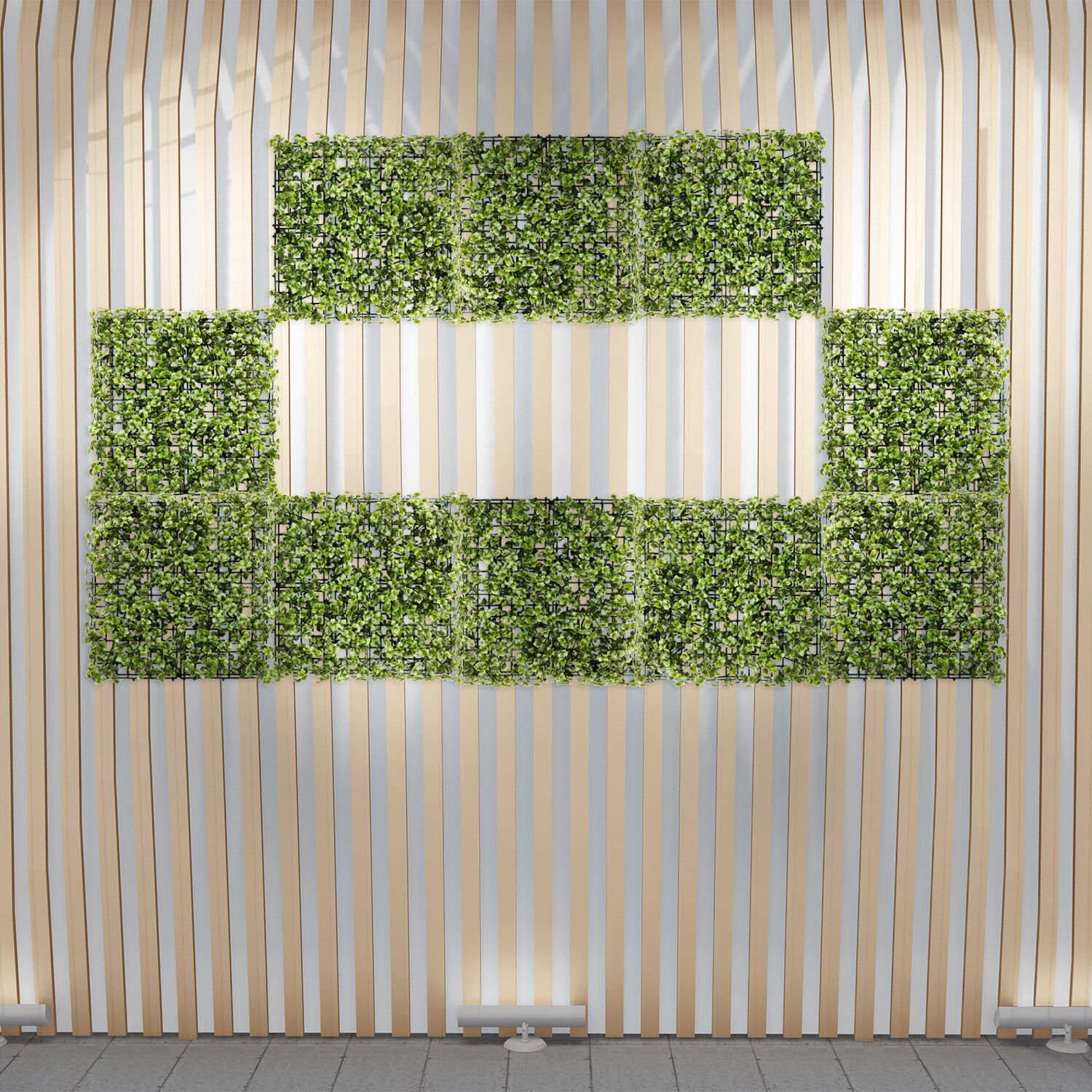 20in Artificial Faux Olive Reineckea Mat Wall Hedge Decor Fence Panel Grass