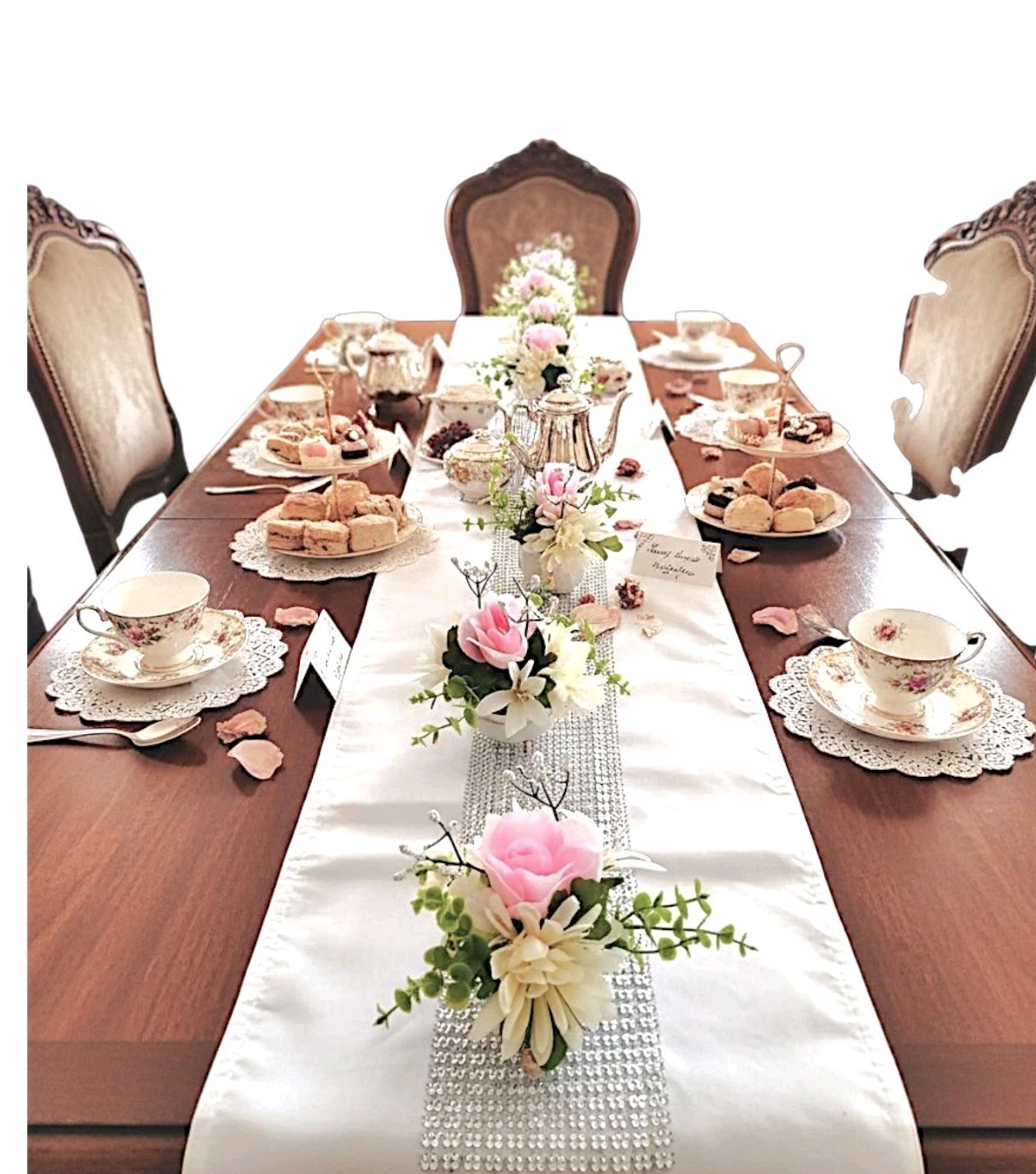 Tea Party Pink Rose Chrysanthem Silk Floral Arrangement Bridal Birthday POP-IN