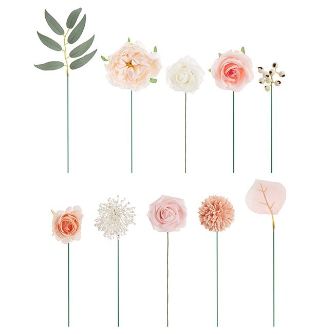 Box of Flowers – Pink – Rose & Chrysanthemum – Artificial, Wedding, DIY