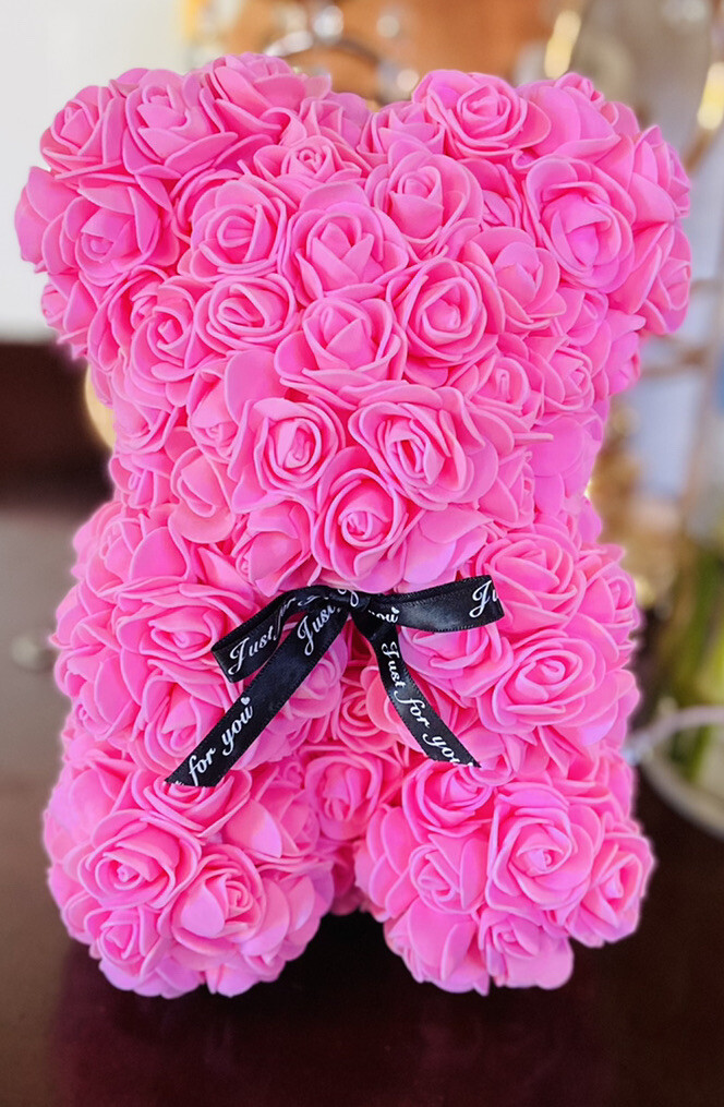 22cm ROSE BEAR FLOWER TEDDY GIFT ARTIFICIAL ROSE CHRISTMAS GIFT Anniversary Gift