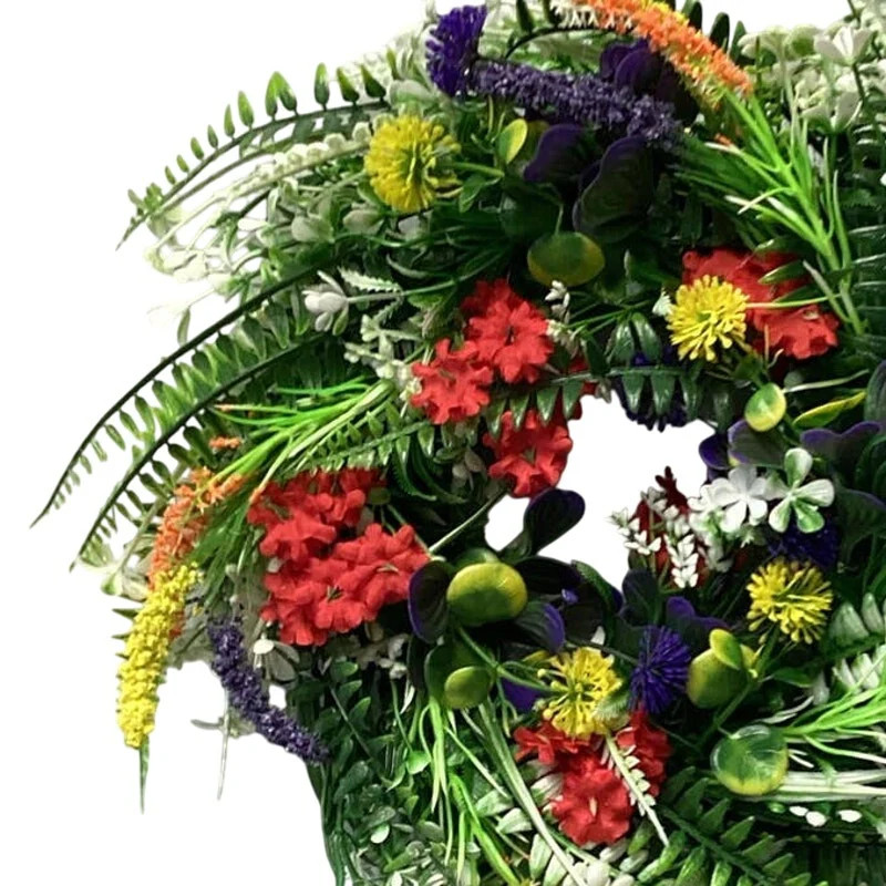 New Faux Plastic Floral Round Door 11″ Wreath or Pillar Candle Ring Home Decor
