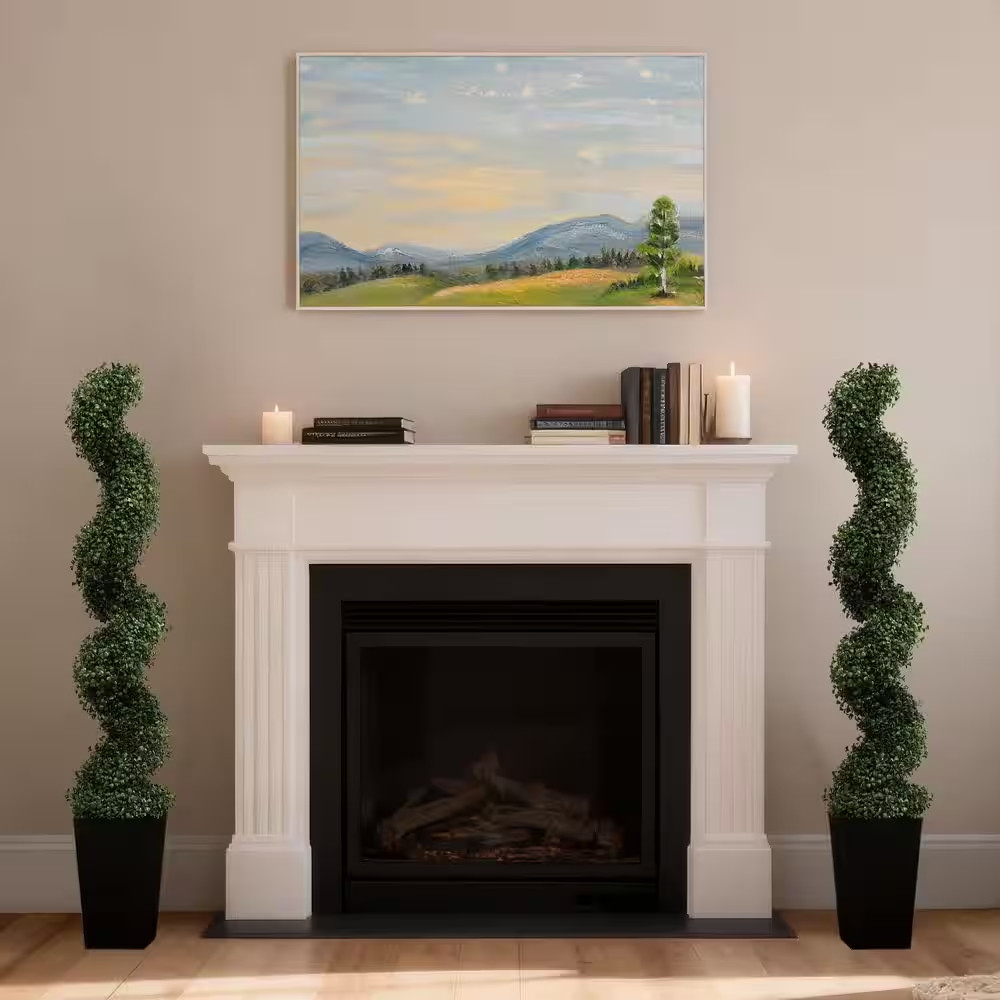 4Ft. Artificial Spiral Topiary Trees W/Black Planter Uv-Resistant Fake Plant,Ind