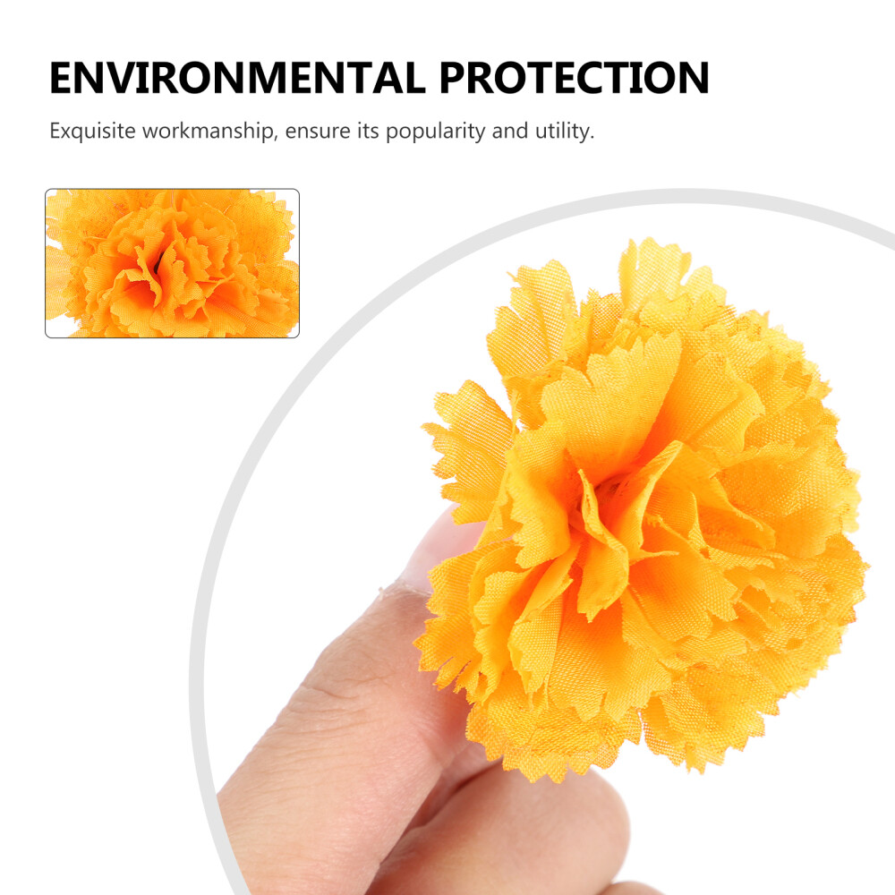 50PCS Simulation Marigold Ornament Decorative Flower Heads Garland DIY Making