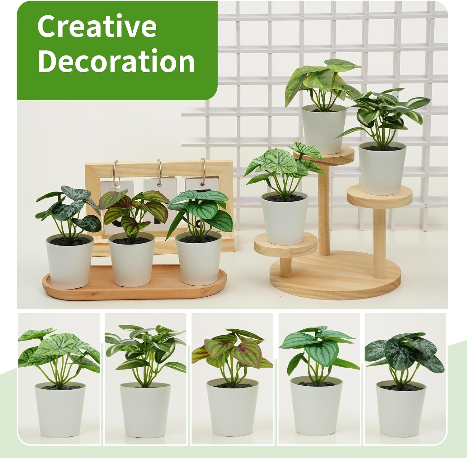 6 Pack Fake Plants for Room Decor,Mini Artificial Potted Plants for Home Office