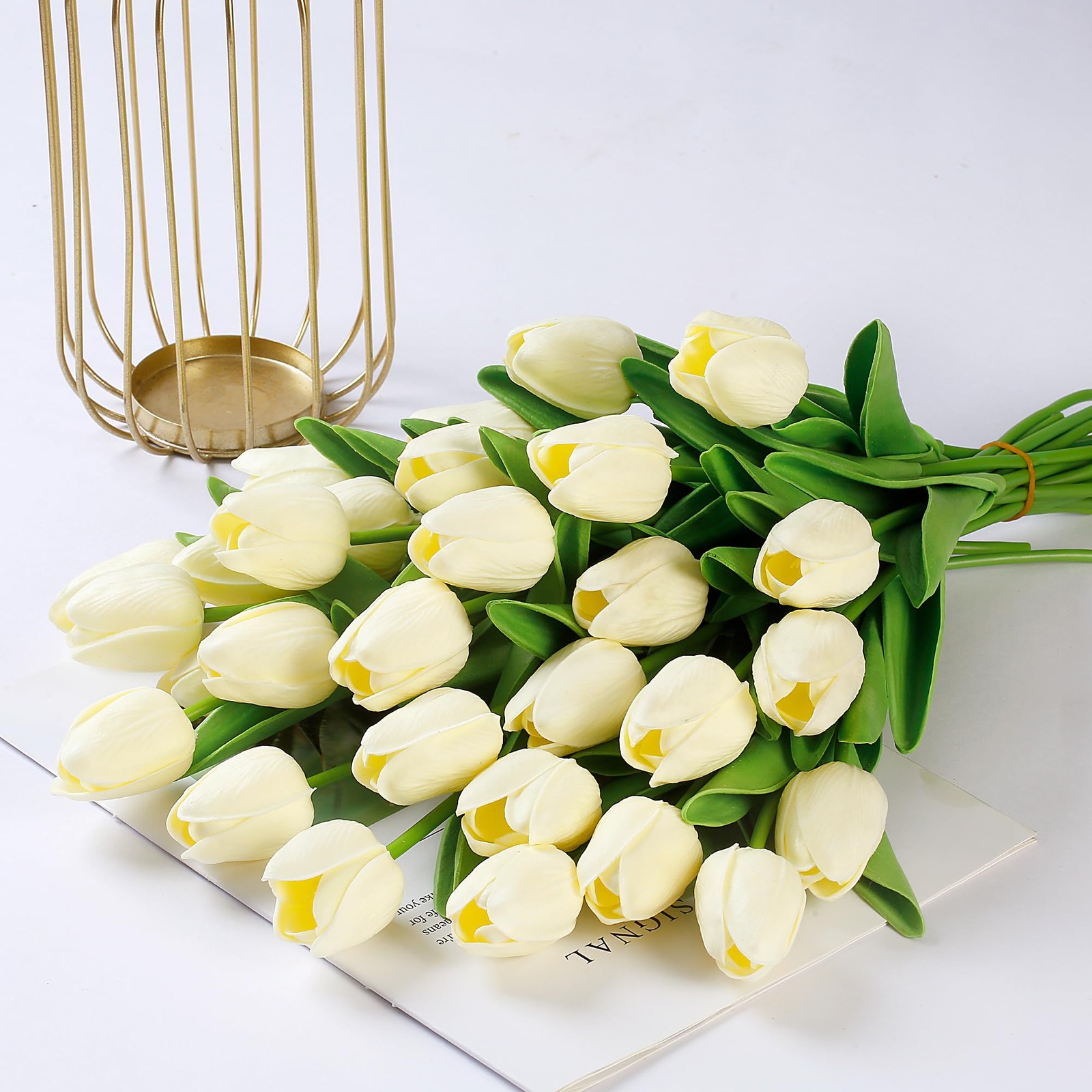 15 Pcs Fake Tulips Artificial Flowers Real Touch PU Faux Flowers Tulip Stems …