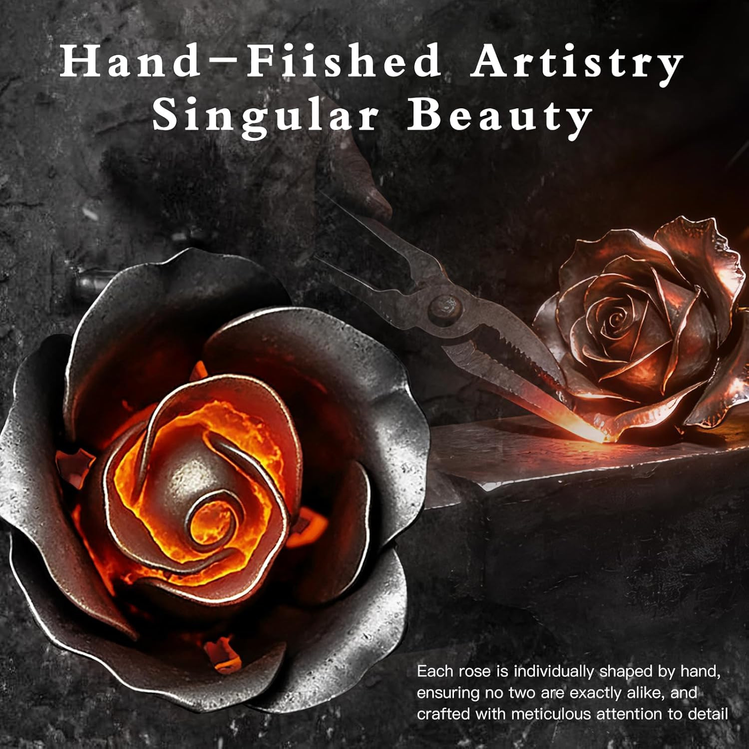 Everlasting Iron Rose Handmade Metal Flower 6Th for Her 6 Year Wedding
