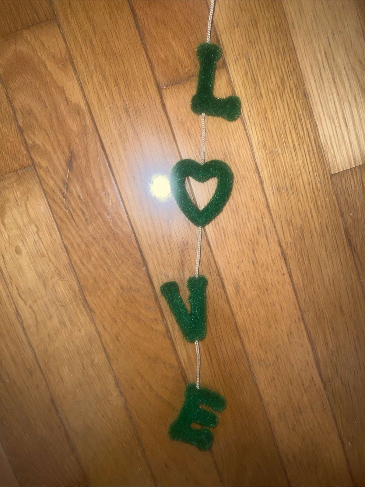 Vertical Wall Hanging Artificial Plant Decoration w/Felt Letters Spelling Love