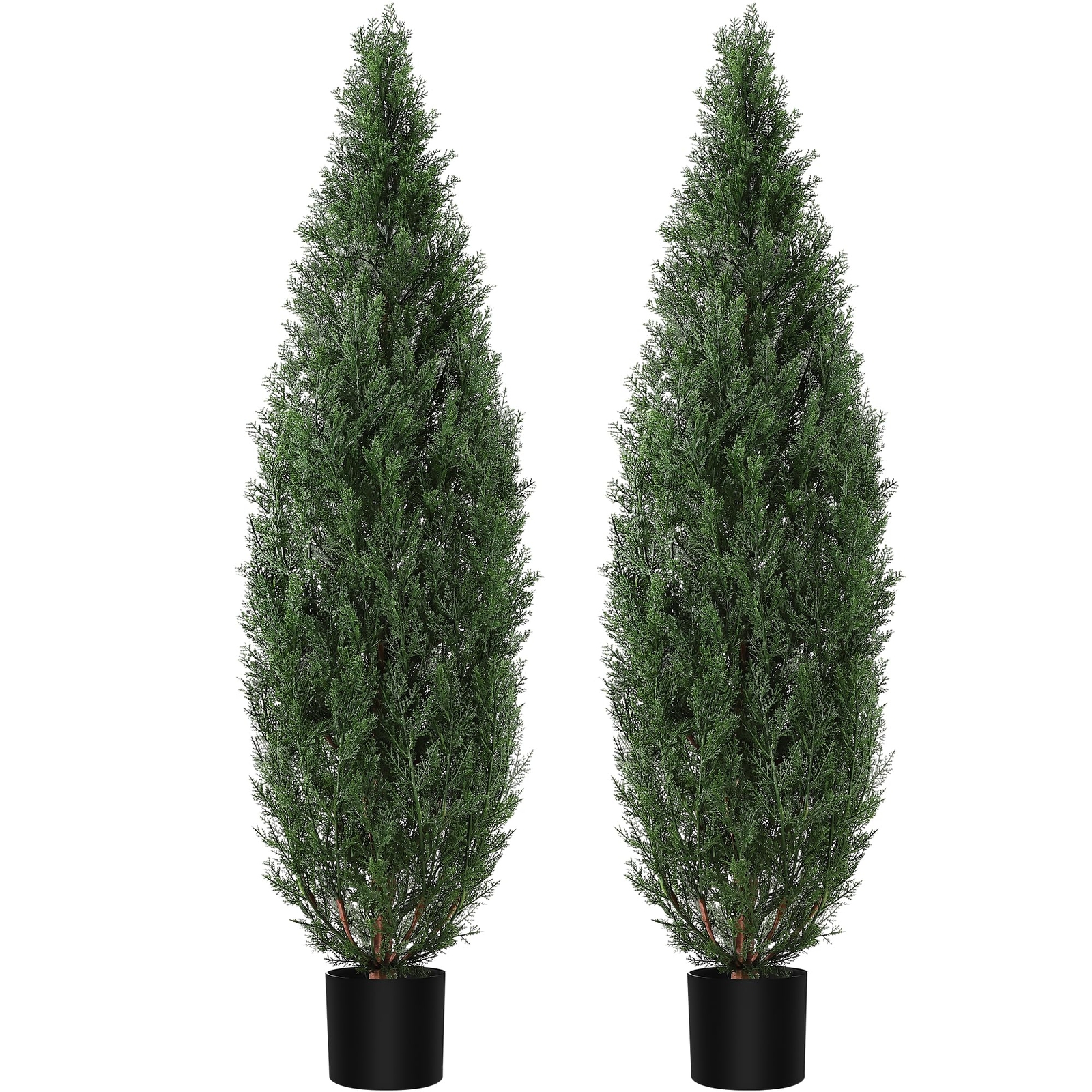 2 PACK 3FT-5FT Artificial Topiary Tree Faux Plant Home Decor UV Indoor Outdoor
