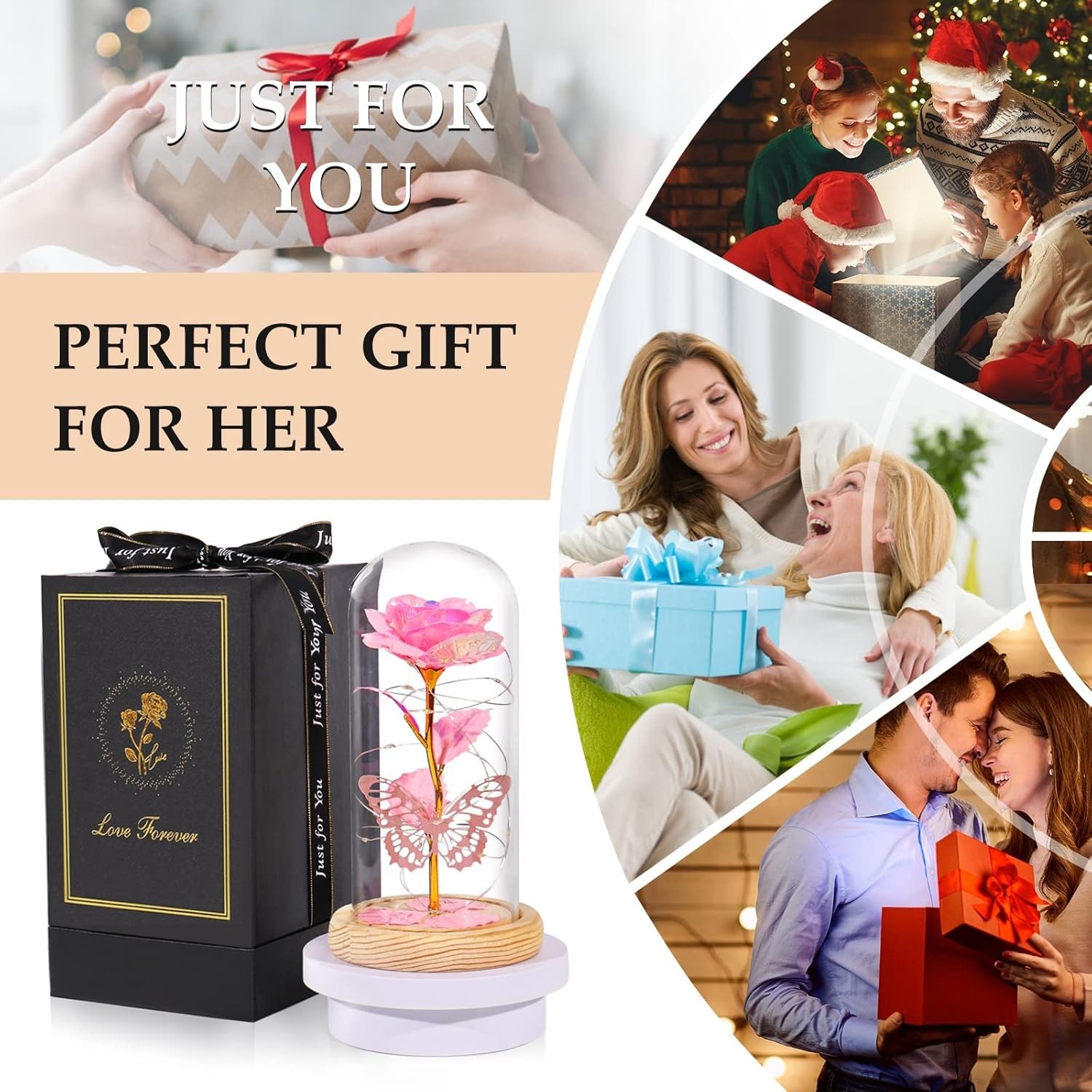 Light Up Glass Rose Dome – Unique Mother’s Day Gift for Women & Grandmothers