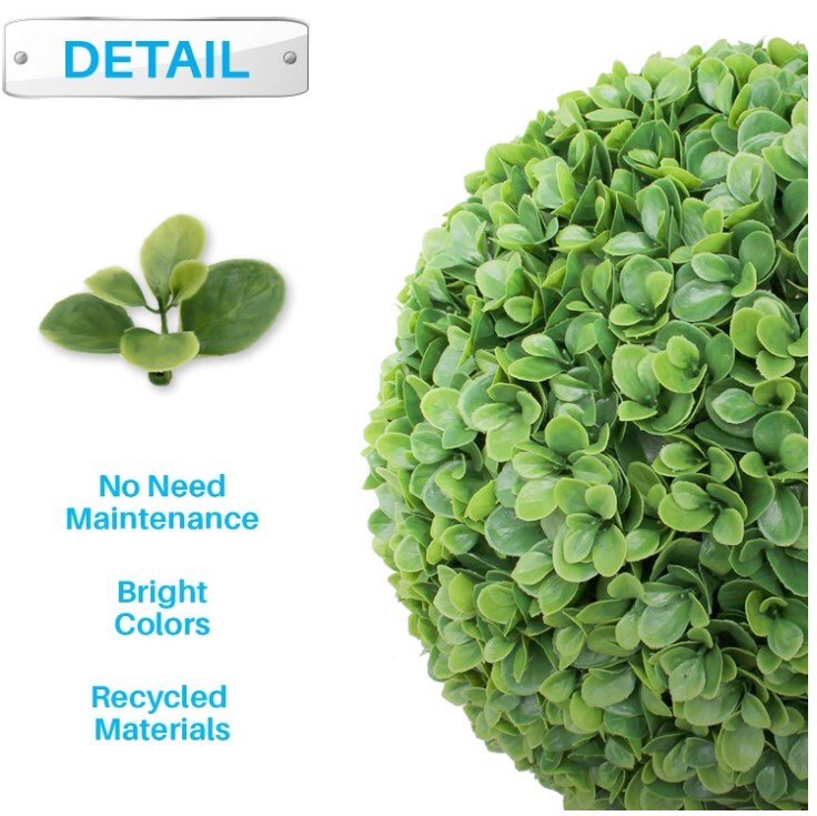 Patio 8″ Artificial Lechuguilla Green Ball Faux Leaf Indoor Outdoor Decor