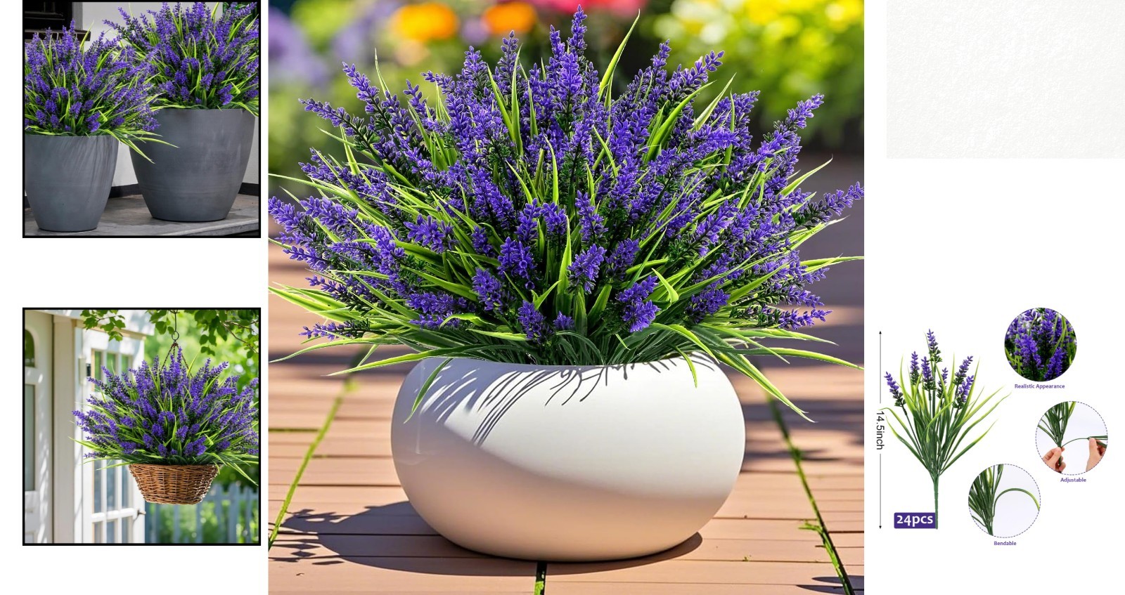 Durable and Pet-Friendly 24 Bundles of Faux Lavender Flowers for All Seasons