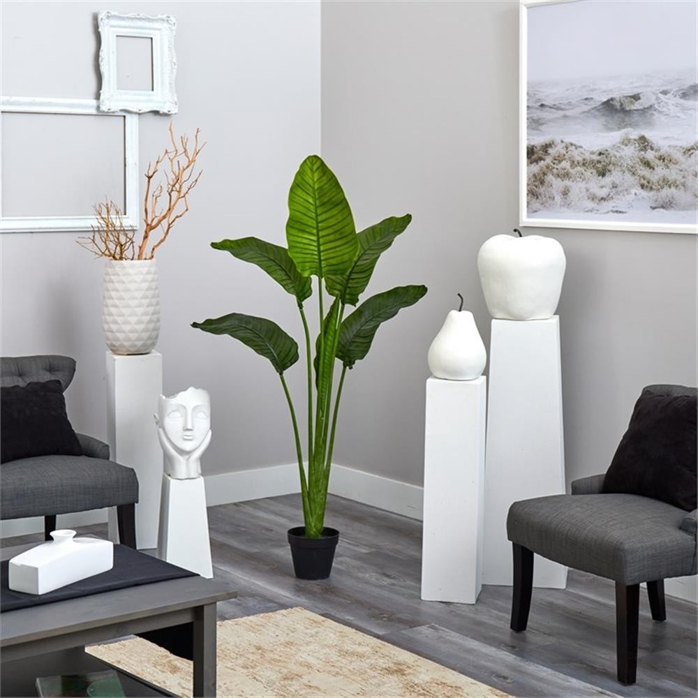 Pemberly Row Indoor/Outdoor 60″ Travelers Palm Tree UV Resistant – Green/Black