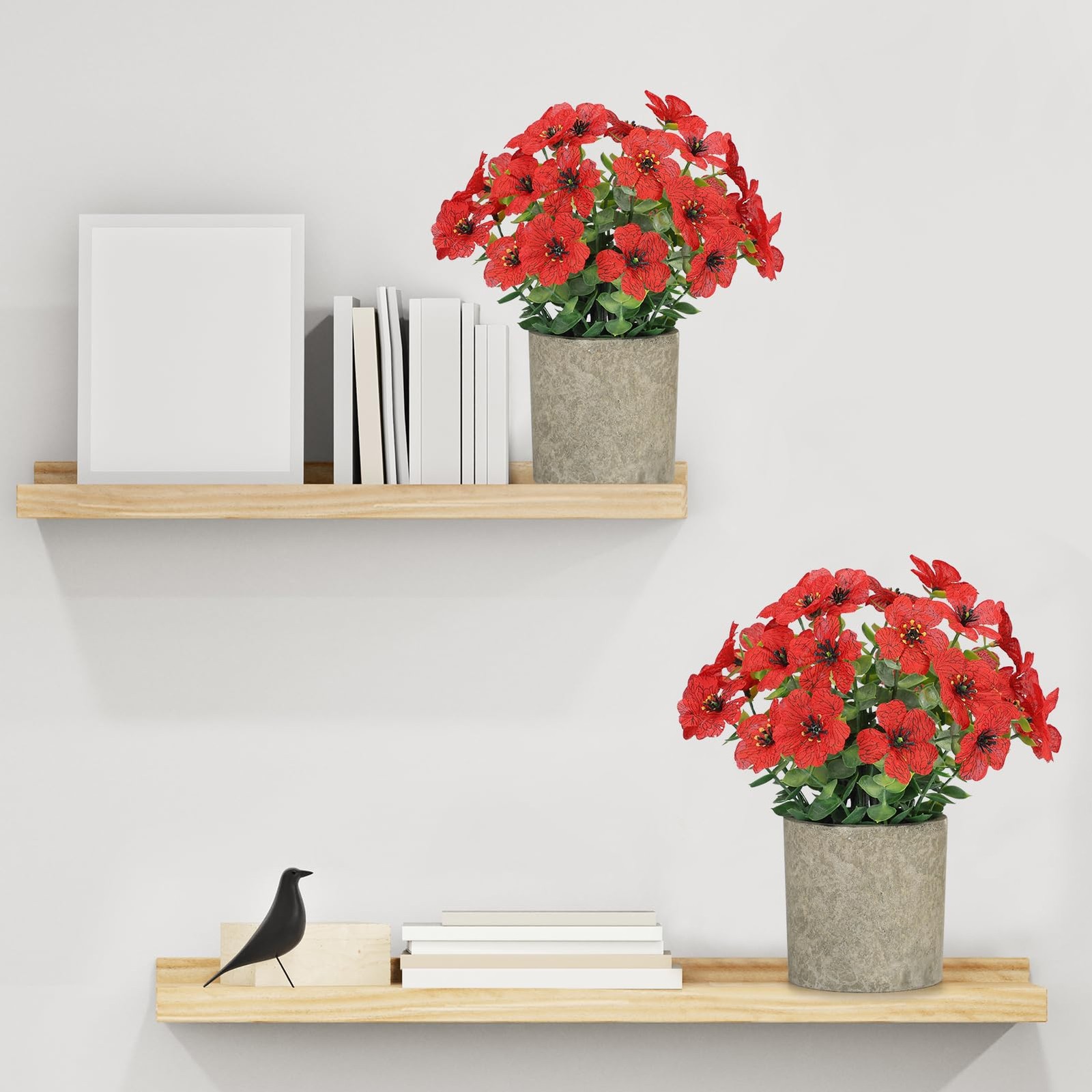 2 Pack Small Fake Plants Potted Artificial Plants Artificial Flowers Potted F…