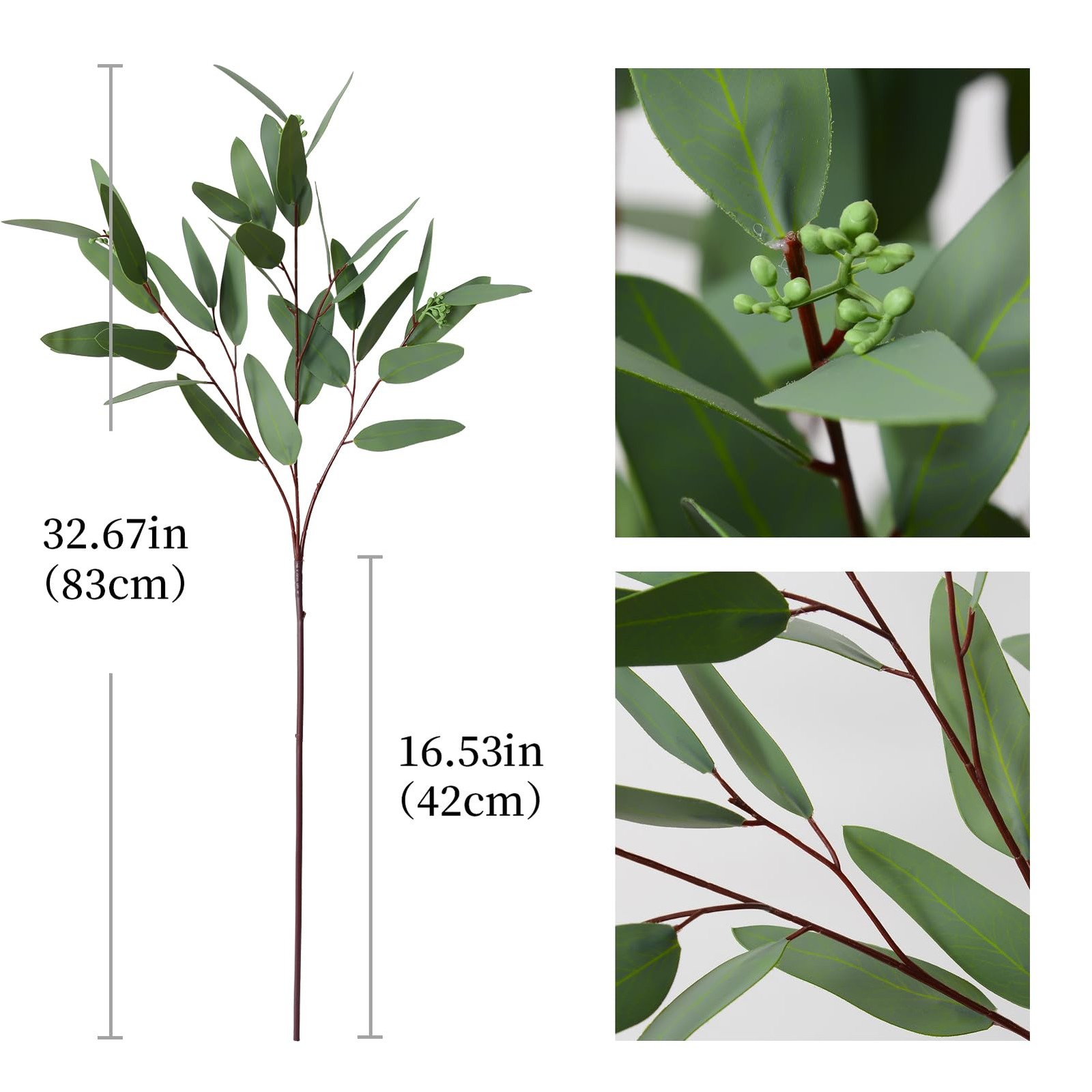 Artificial Eucalyptus Stems, 32 inches, 4 Packs