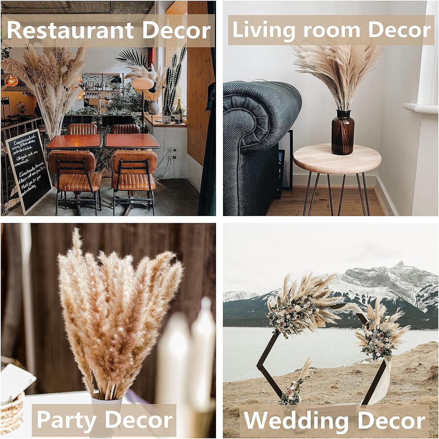 110 Pcs Dried Pampas Grass Bouquet