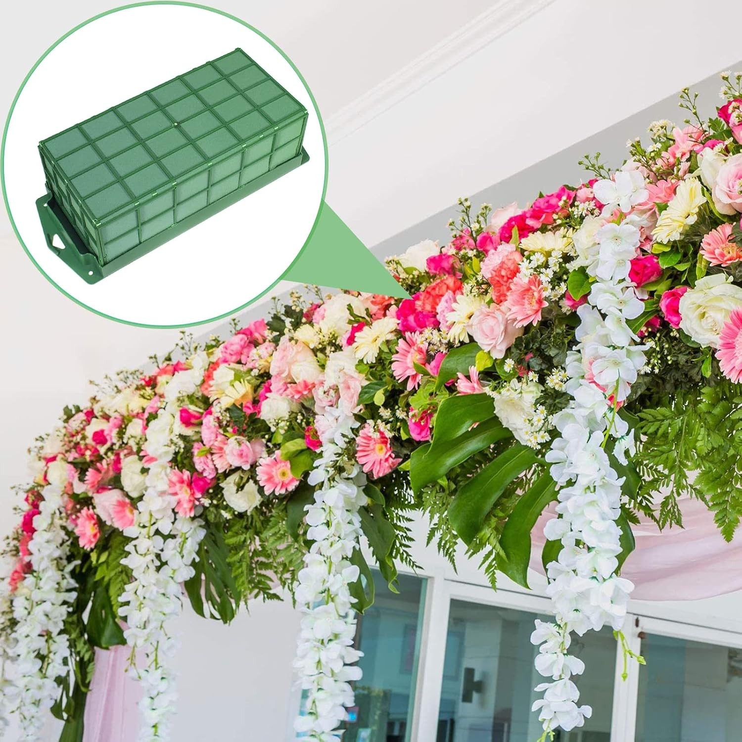 2 Pcs Floral Foam Cage Fresh & Artificial Flowers Dry & Wet Rectangle Flower