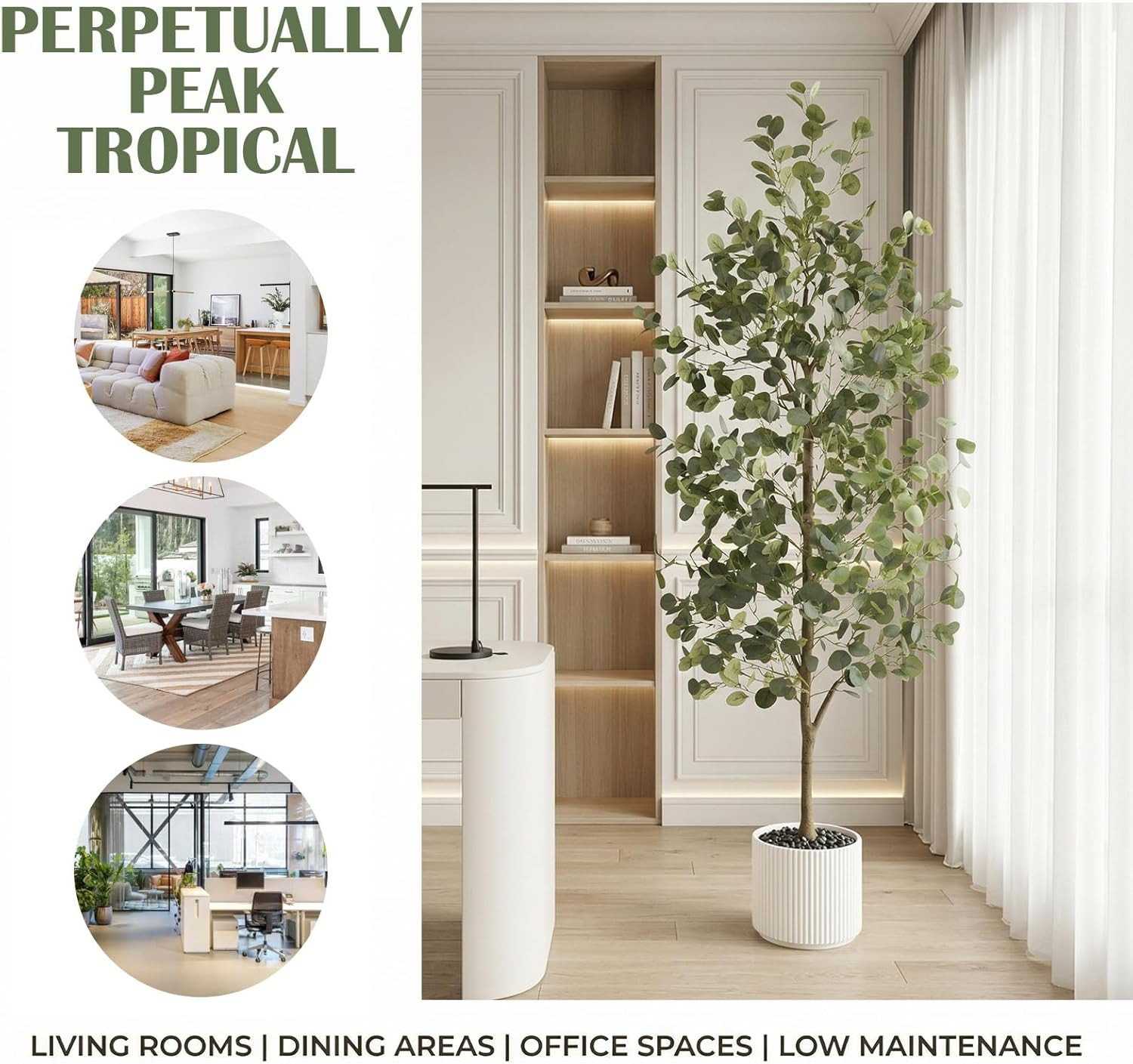 2Packs 6FT Faux Eucalyptus Trees for Indoor/Outdoor Decor, Housewarming Gift