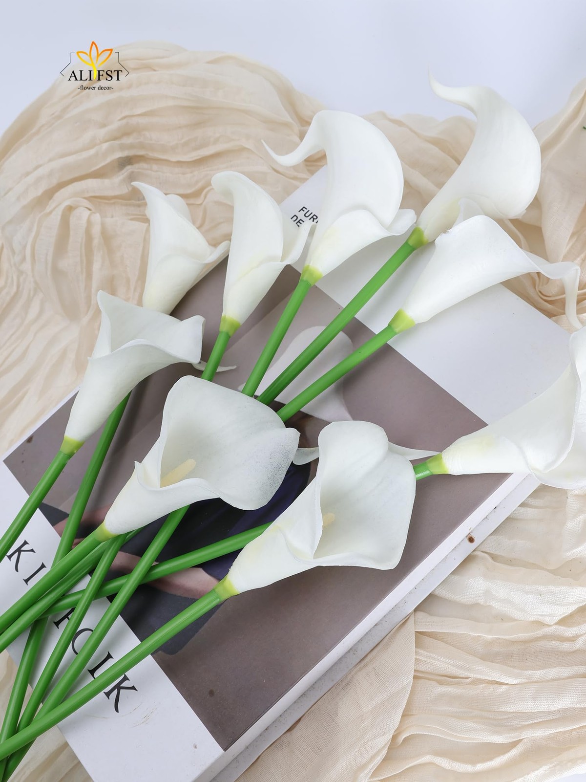 30Pack Real Touch PU Latex Artificial Calla Lily Flowers for Wedding Party an…