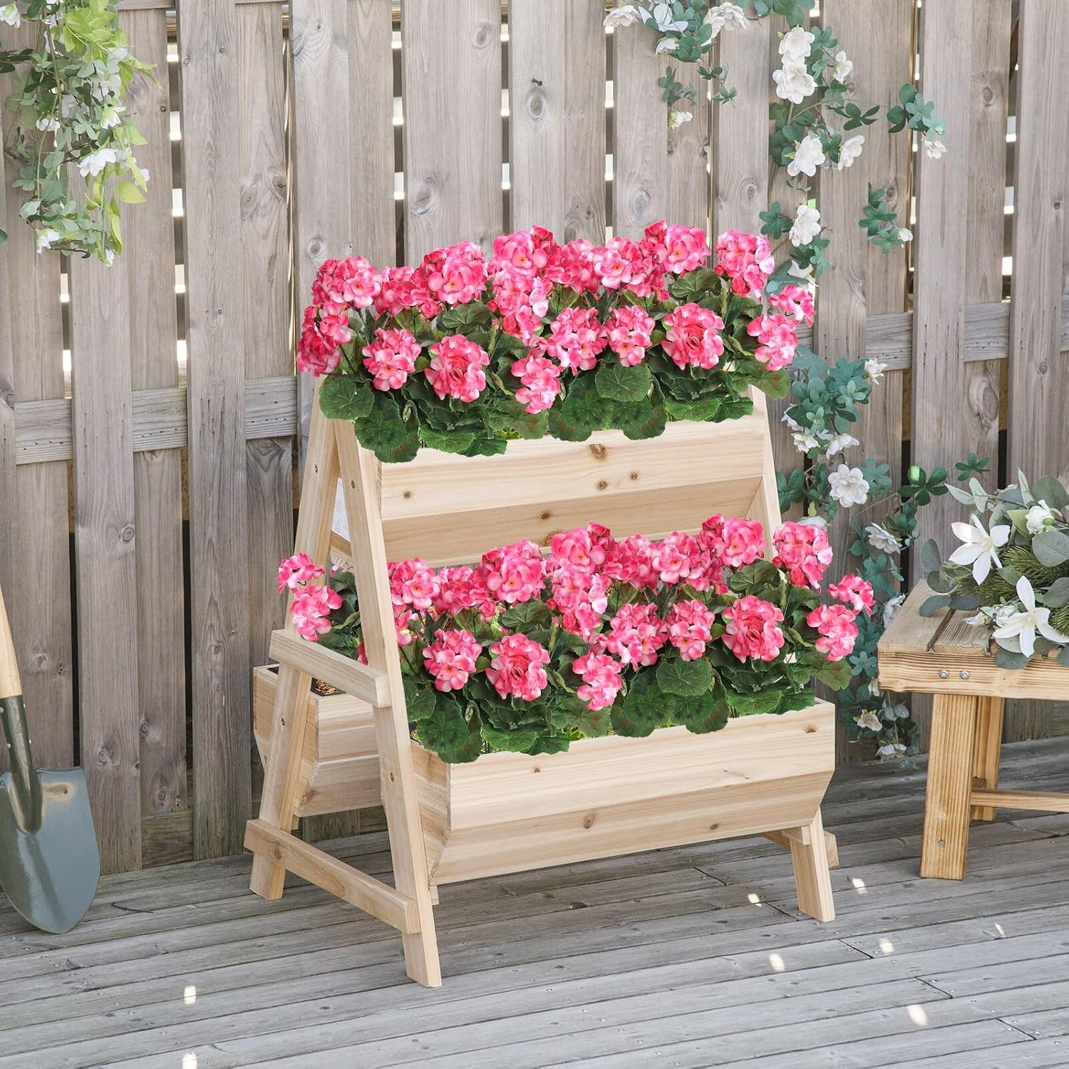 Authentic-Looking 3-Pack Faux Geraniums for Effortless Indoor/Outdoor Styling