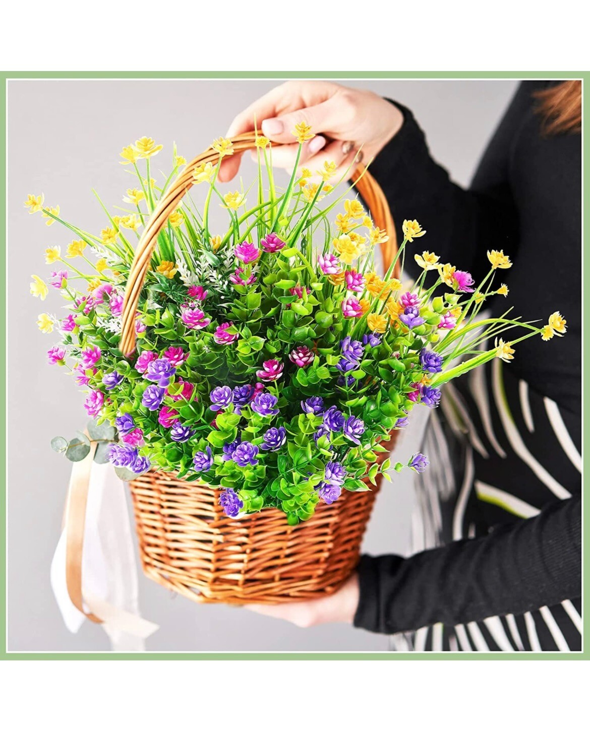 10 Bundles Faux Flowers Outdoors Faux Plants Faux Hanging Plastic Flowers Faux